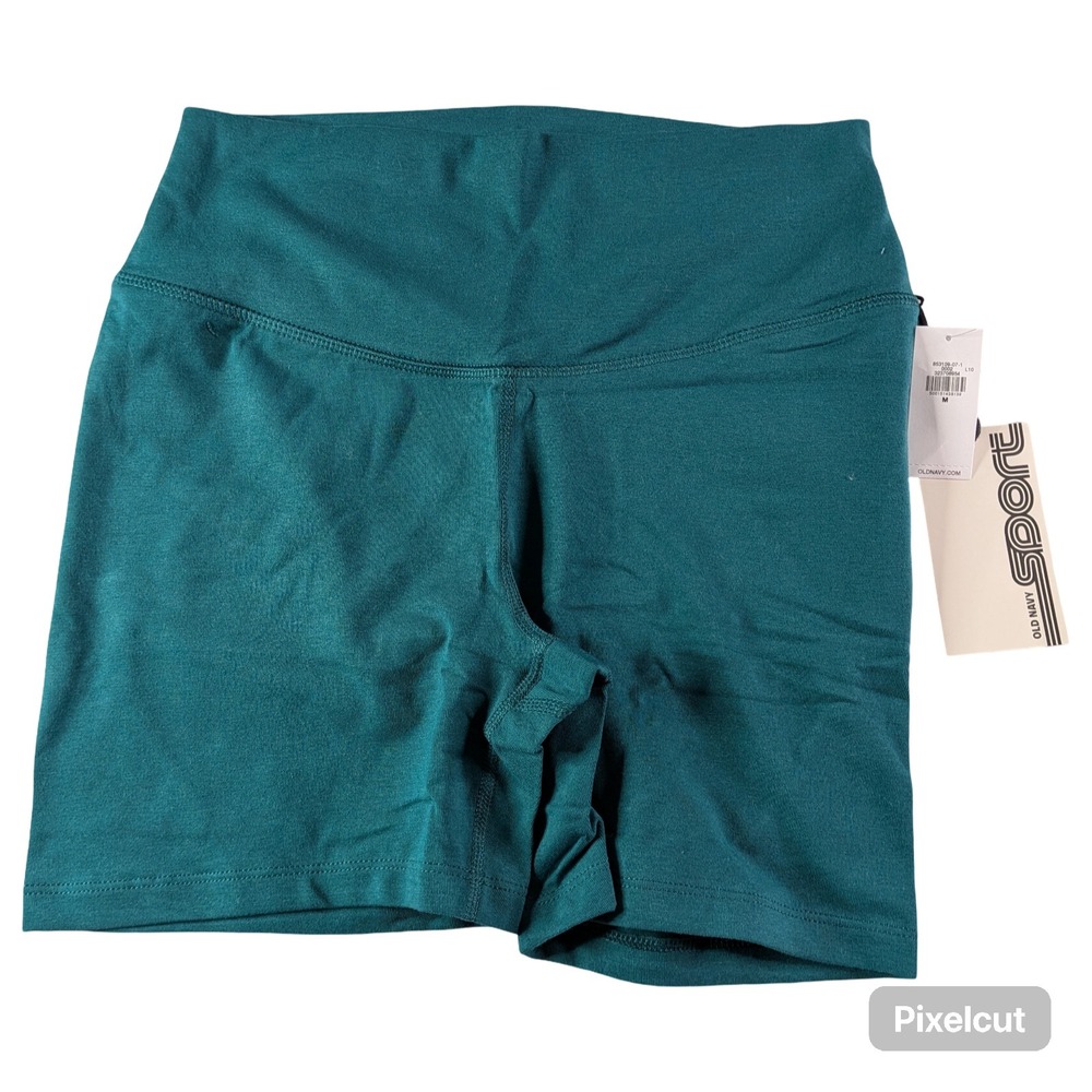Old Navy Sport PowerChill 5" Bike Shorts Teal Green Medium NWT 853109-07-1